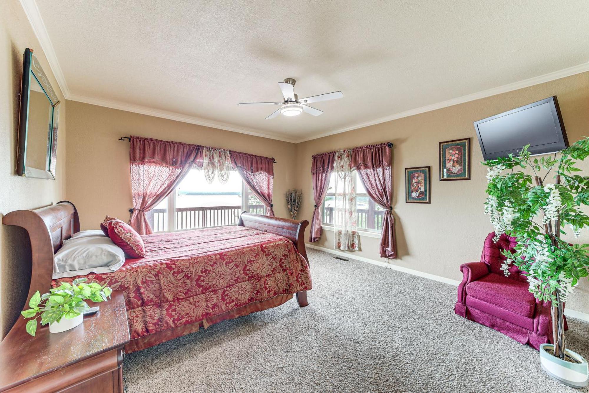 Waterfront Lake Eufaula Home Multi-Level Balcony Bagian luar foto